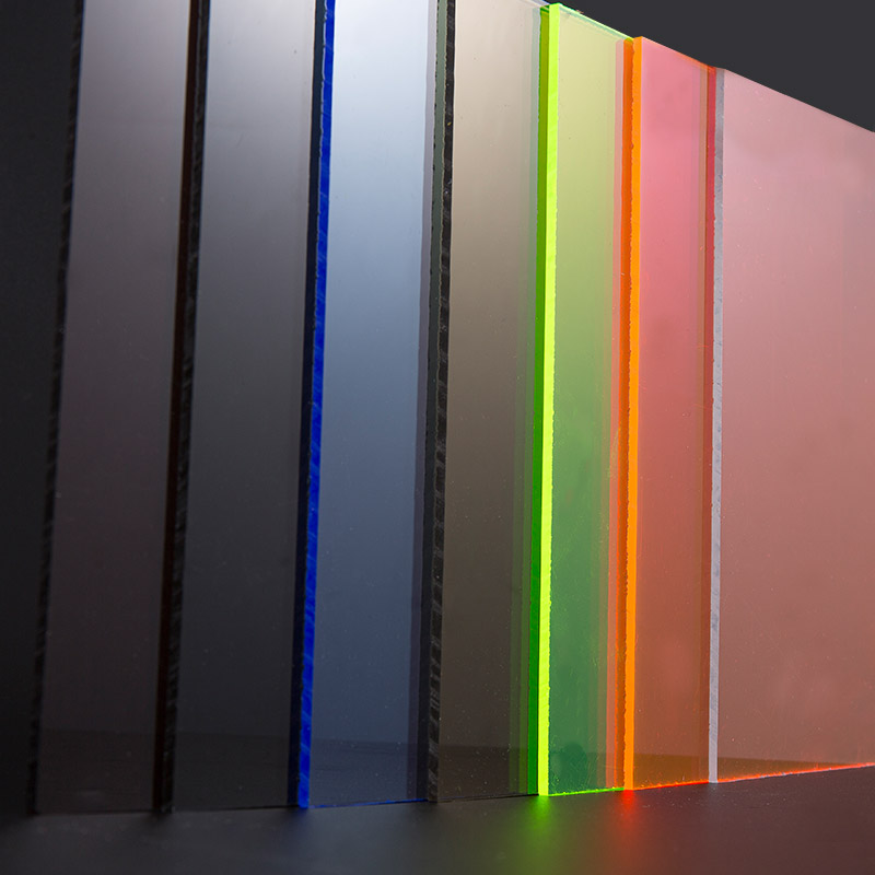 Genomskinlig färgglad akrylark